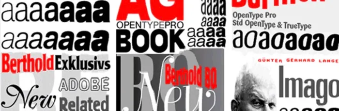 Przykłady krojów pisma i typografii